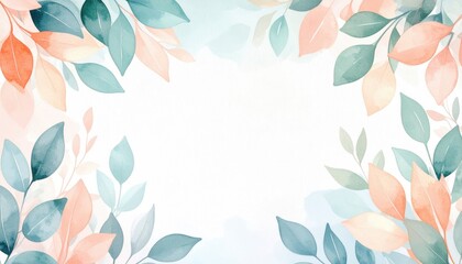 Floral background design with soft pastel leaves nature scene graphic artwork serene environment aesthetic viewpoint