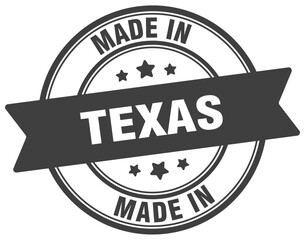 Made in Texas round sign. Made in Texas stamp.