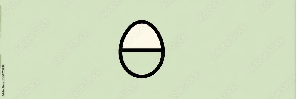 Poster Simple Modern Egg Icon on Pale Green Background With Ample Space Below for Design or Text Purposes Generative AI