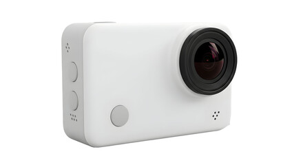 White action camera on black background