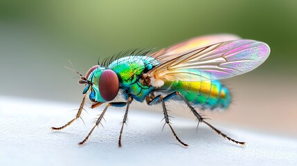 Close Up of Iridescent Fly Macro Photography