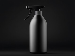 Black Plastic Spray Bottle Mockup