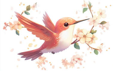 Fototapeta premium My hummingbird, flying, isolated on a transparent background..