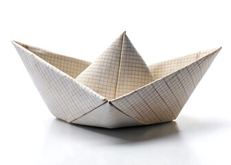 Obraz premium Paper boat made of paper isolated on white background