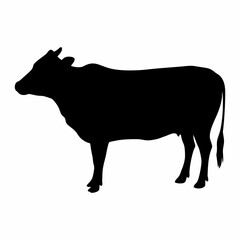 Cow animal silhouette. Flat image