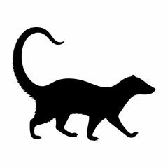 Mongoose animal silhouette. Flat image