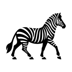 AI Generated Zebra Vector Silhouette Isolate White Background