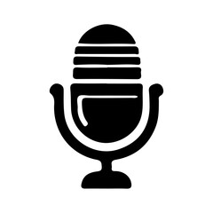 AI Generated Microphone Vector Silhouette Isolate White Background