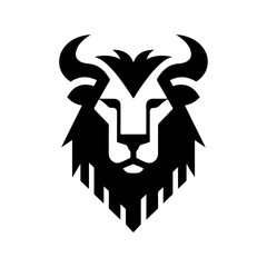AI Generated Lion Head Vector Silhouette Isolate White Background