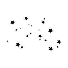 Scattered Black Stars on White Background