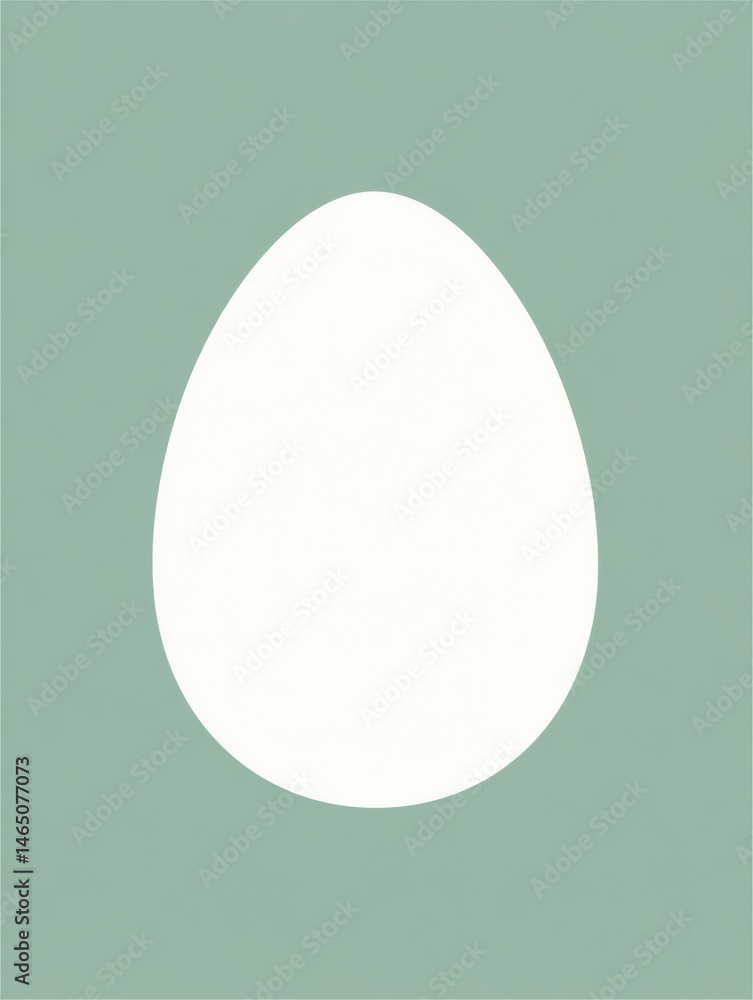 Poster Modern Design of an Egg Icon on a Pale Green Background With Minimalistic Style and Ample Space Below for Text or Graphics Generative AI