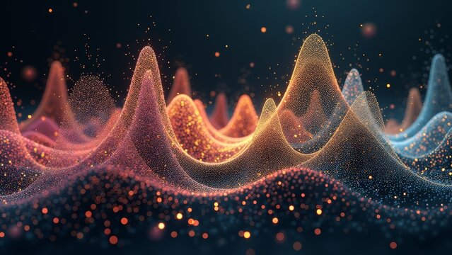 Abstract waveform color art chart