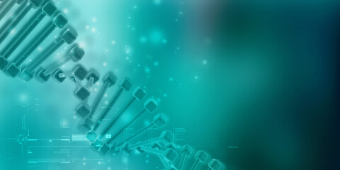 3d illustration of dna structure, abstract background