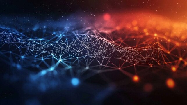 A futuristic background showcasing digital blockchain connectivity.