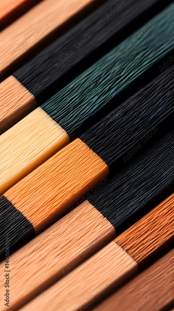 Poster close-up view of varied paintbrush strokes arranged in a grid pattern