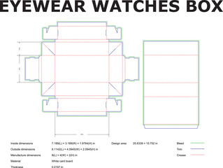 Detailed diagram of a corrugated cardboard box with measurement specifications for packaging and design