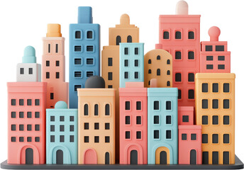 Colorful Cityscape 3D Model