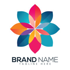 Colorful Geometric Flower Logo for Creative Branding