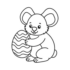 a koala hugging easter egg vector art silhouette
