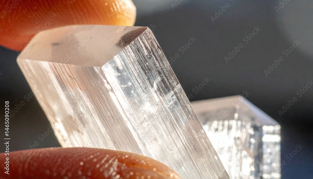 Poster exploring the unique properties of natural crystals laboratory photography macro environment close-u