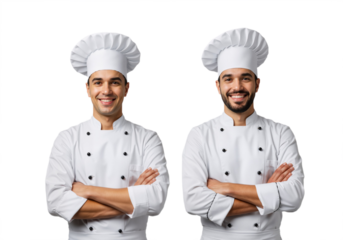 Group of chefs in uniform isolated on a transparent background, PNG