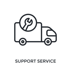 Support Service Icon Outline Style. Vector Illustration For Graphic Design
