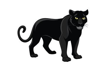 Black panther silhouette vector illustration on white background