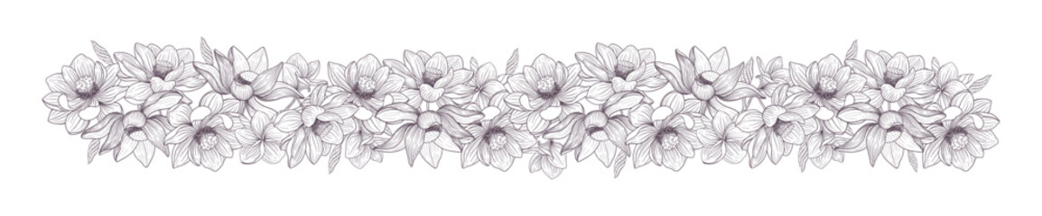 Lotus Flower Borders, Frames & Corners – Botanical Line Art Collection. Elegant vector set of lotus flower design elements in clean line art style. Includes delicate floral frames, symmetrical border
