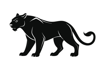 Black panther silhouette on white background