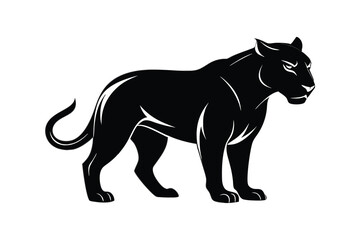 Obraz premium Black panther silhouette on white background