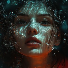 Portrait digital art abstract light texture