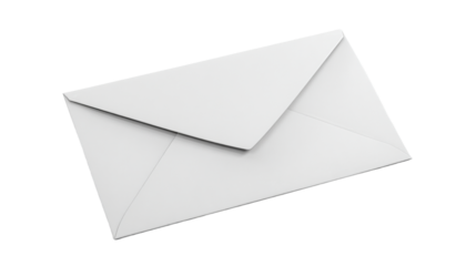 Envelope stands ready for mailing with a crisp white appearance and clean lines, perfect for personal or professional correspondence, isolated on transparent background