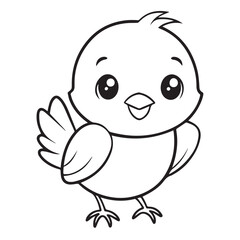 cute bird illustration for coloring pag