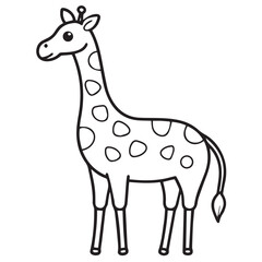 giraffe vector illustration for coloring page