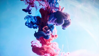 Obraz premium Colorful ink swirls creating abstract art studio photography indoor aerial view creative concept