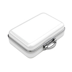 Sleek White Briefcase with Metallic Clasp Perfect for Business or Travel