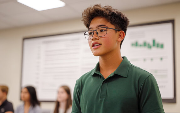 Youth public speaking event classroom educational activity engaging environment up close confidence building