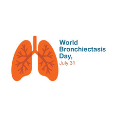 Illustration for world bronchiectasis day highlighting healthy lungs anatomy and disease awareness promotion