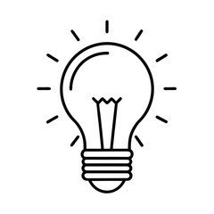 a light bulb icon representing line art vector silhouette