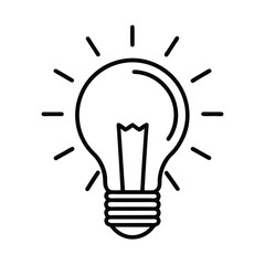 a light bulb icon representing line art vector silhouette