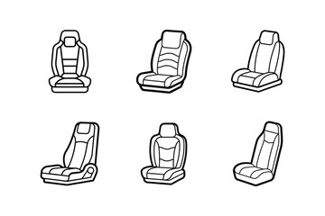 car seat line art vector illustration