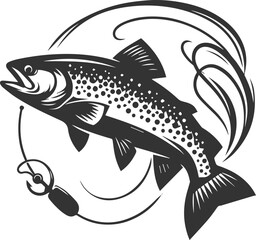 Vector trout fish silhouette