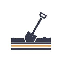 Construction Shovel Digging Logo Vector Design.