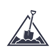 Construction Shovel Digging Logo Vector Design.