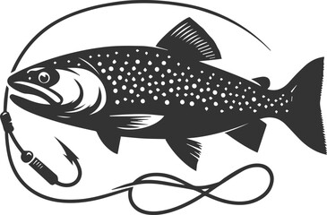 Vector trout fish silhouette