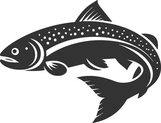 Vector trout fish silhouette