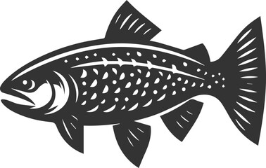 Vector trout fish silhouette