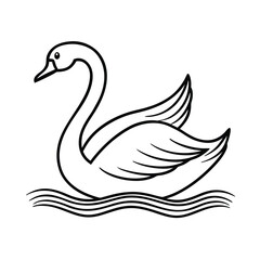 duck icon representing line art vector silhouette