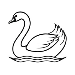 duck icon representing line art vector silhouette