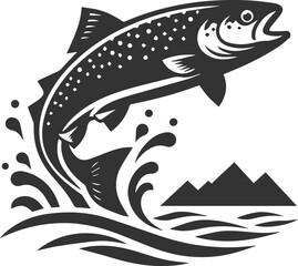 Vector trout fish silhouette